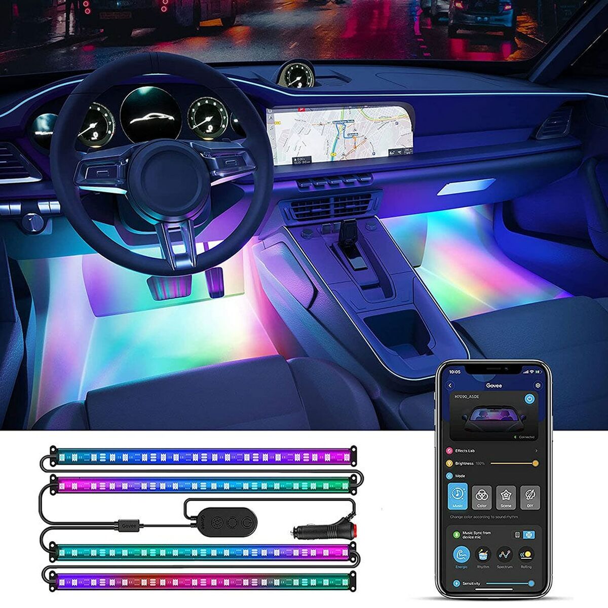 Σύστημα φωτισμού Govee RGBIC Interior Car Lights