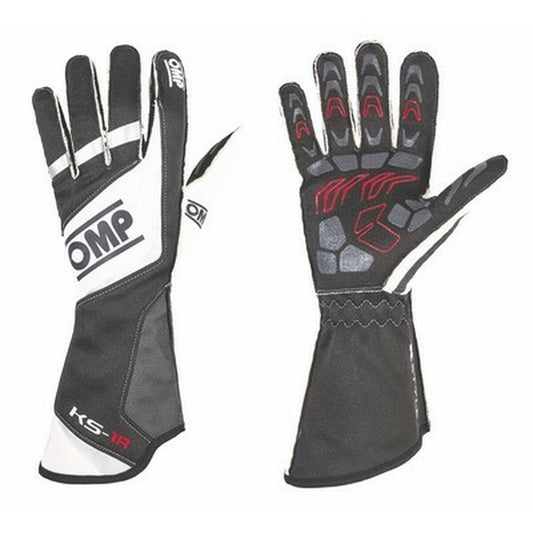Men's Driving Gloves OMP KS-1R Λευκό/Μαύρο L