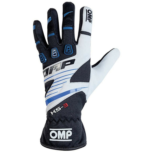 Kids Karting Gloves OMP KS-3 Μπλε Λευκό Μαύρο 4