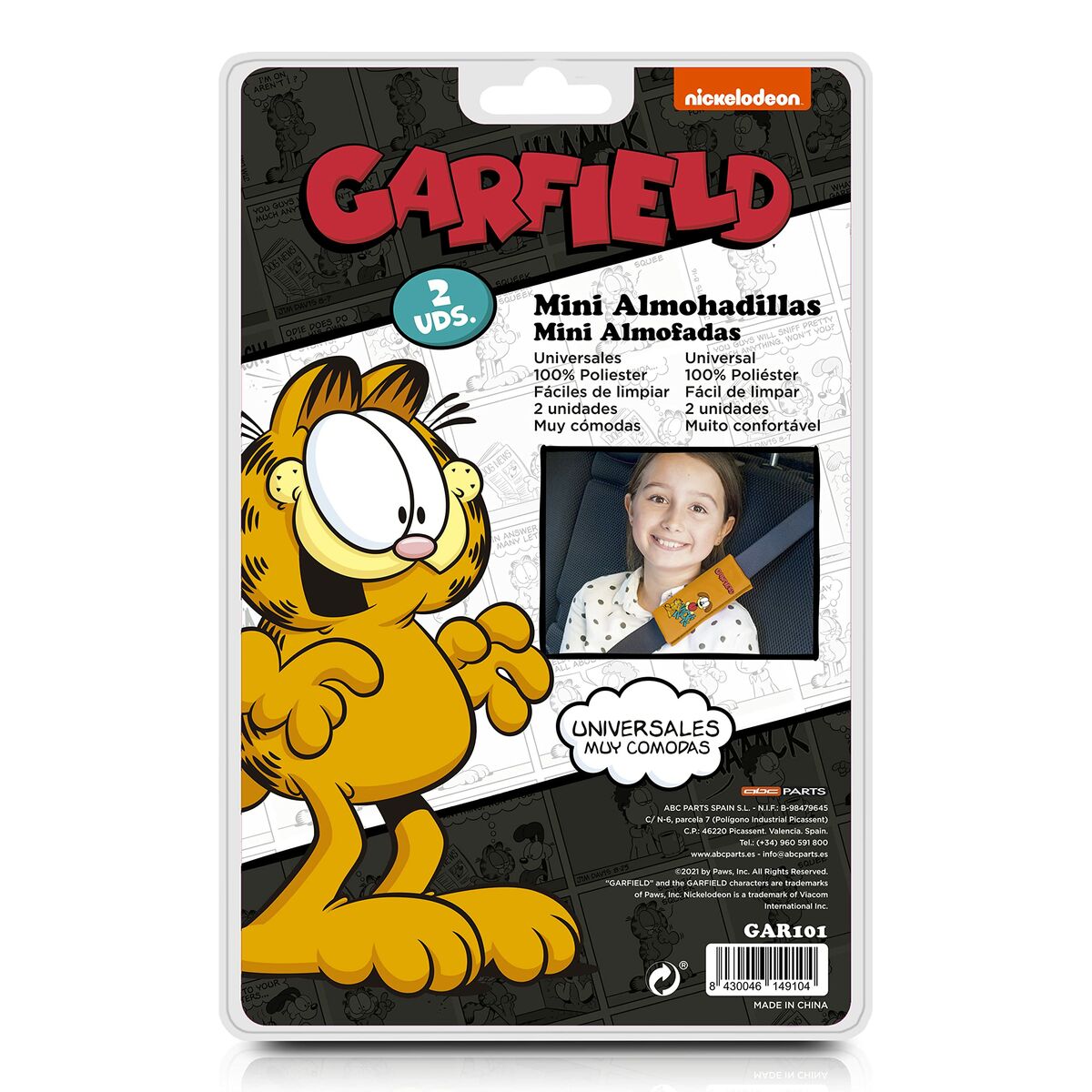 Προστατευτικά Ζώνης Ασφαλείας GAR101 Πορτοκαλί Garfield